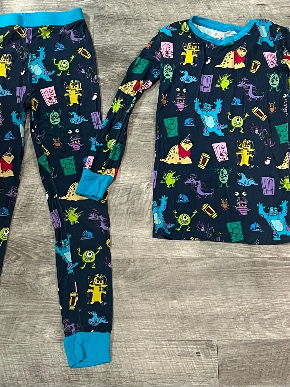Little Sleepies Disney Monsters Inc Pajama Set Size 7/8 EUC